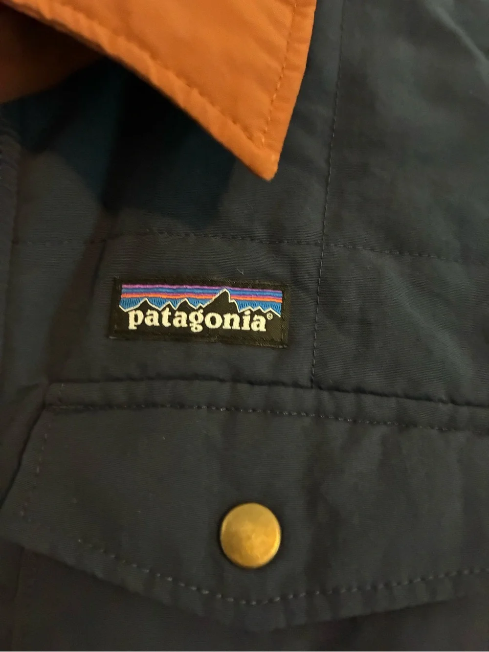 Patagonia Quilted Shacket Jacket Kids Boys Size 12 Navy Blue Coat